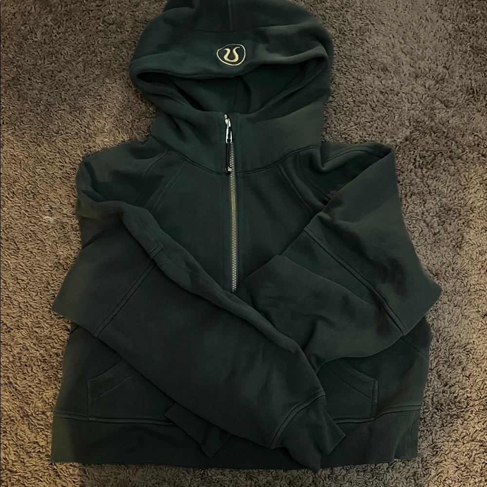 Lululemon 🍋 Dark Green Scuba 1/4 Zip Hoodie